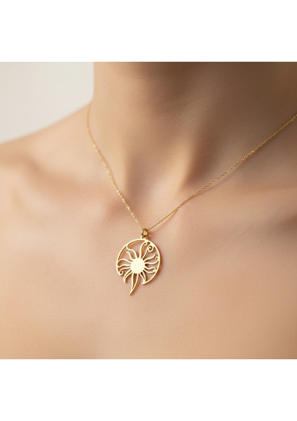 14 Ayar Altın Kolye Ucu güneş GM430 1 gr