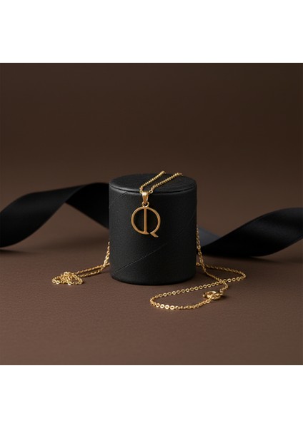 14 Ayar Altın Kolye Ucu "Q"harfi GM692 1 gr modelleri