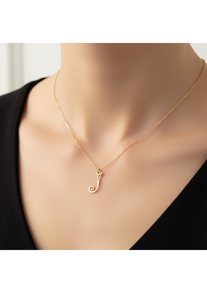 14 Ayar Altın Kolye Ucu "J"harfi GM647 1 gr