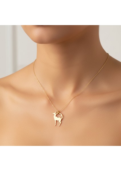 14 Ayar Altın Kolye Ucu ceren ya karaca GM111 1 gr