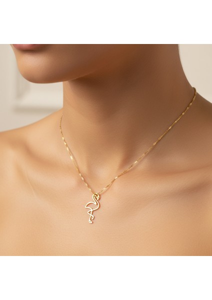 14 Ayar Altın Kolye Ucu flamingo GM367 1 gr