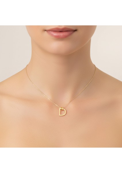 14 Ayar Altın Kolye Ucu "D"harfi GM632 1 gr