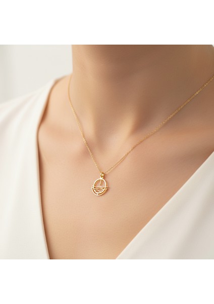 14 Ayar Altın Kolye Ucu güneş GM427 1 gr