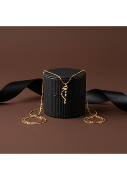 14 Ayar Altın Kolye Ucu kelime GM379 1 gr modelleri