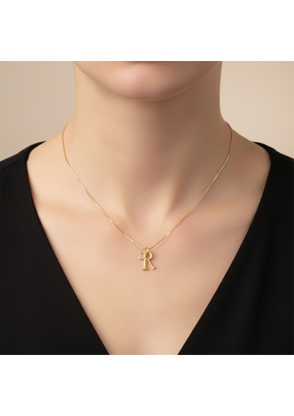 14 Ayar Altın Kolye Ucu "R"harfi GM648 1 gr