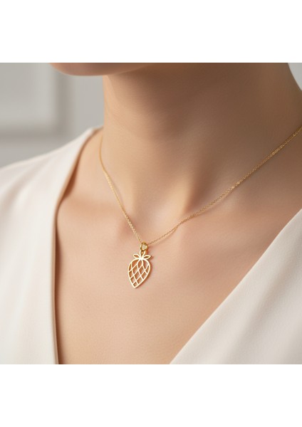 14 ayar altın kolye çilek GM401 1 gr