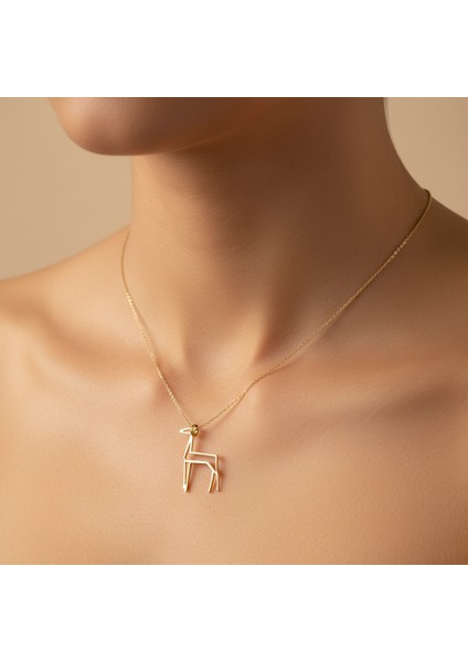 14 ayar altın kolye zürafa GM305 1 gr