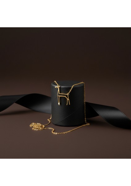 14 ayar altın kolye zürafa GM305 1 gr modelleri