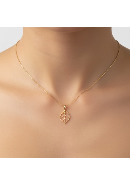14 Ayar Altın Kolye Ucu yaprak GM33 1 gr