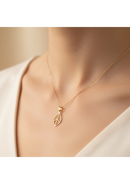 Tabitela 8 Ayar Altın Kolye Ucu Yaprak GM32 0.5 gr