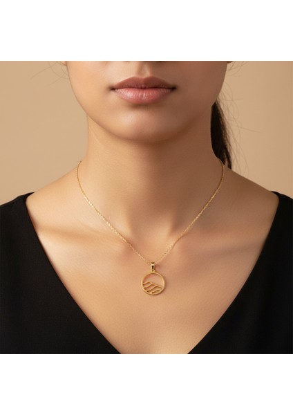 14 Ayar Altın Kolye Ucu Su GM2086 0.5 gr