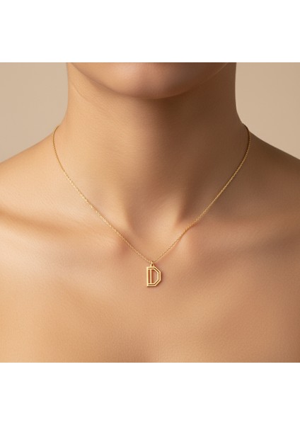 14 Ayar Altın Kolye Ucu "D"harfi GM627 1 gr