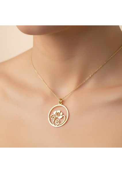 14 ayar altın kolye çiçek GM406 1 gr