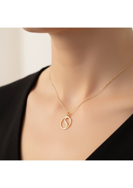 14 ayar altın kolye "S"harfi GM651 1 gr