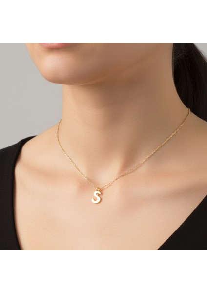 14 ayar altın kolye "S"harfi GM650 1 gr