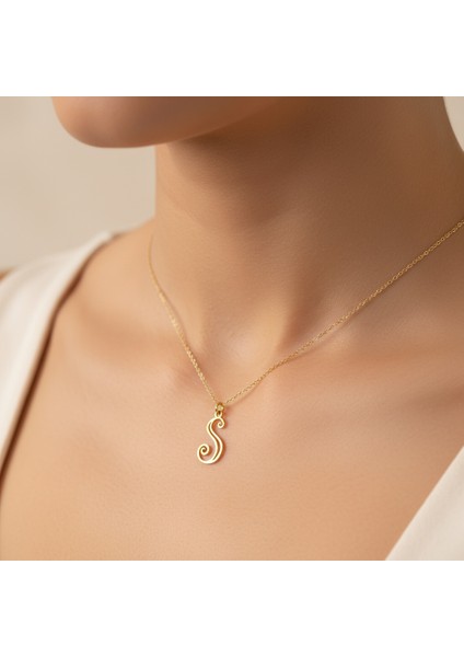 Tabitela 8 Ayar Altın Kolye Ucu "s"harfi GM654 0.5 gr