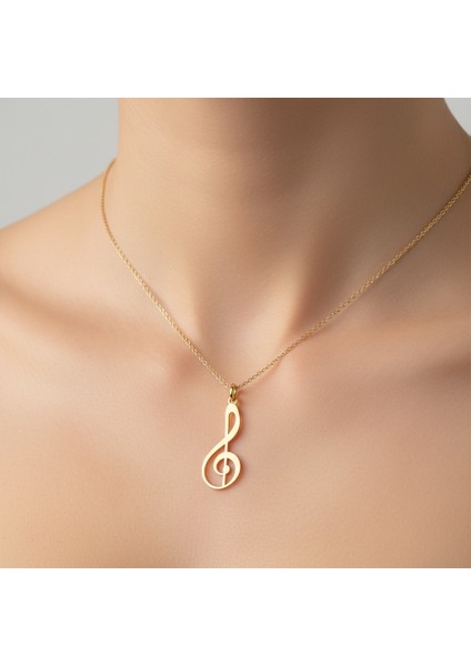 14 ayar altın kolye nota GM14 1 gr