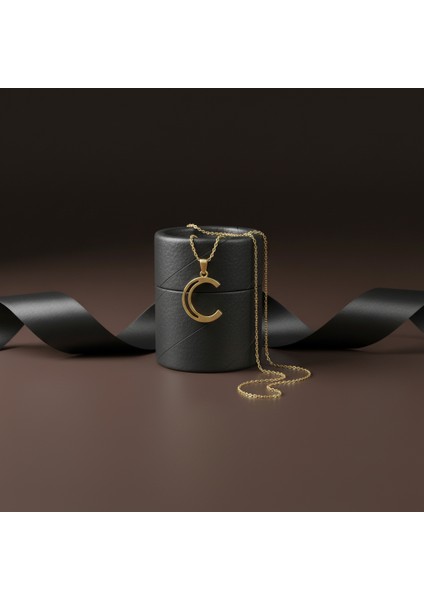 14 Ayar Altın Kolye Ucu "C"harfi GM660 1 gr modelleri