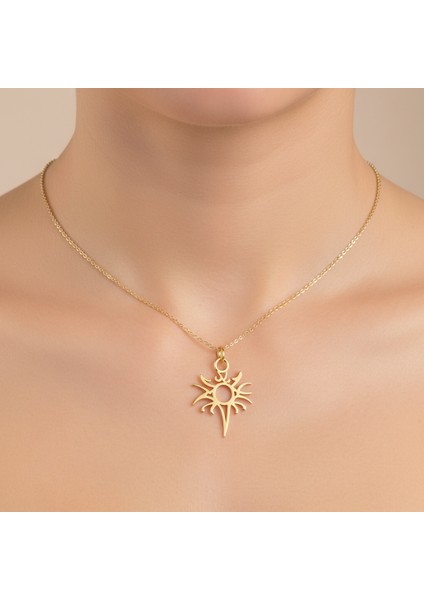 14 ayar altın kolye güneş GM435 1 gr