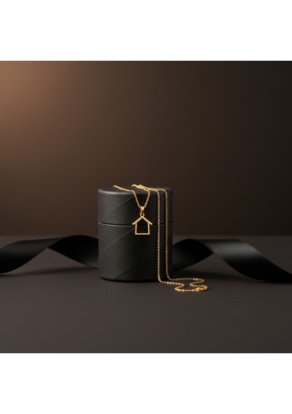 14 Ayar Altın Kolye Ucu ev GM223 1 gr modelleri