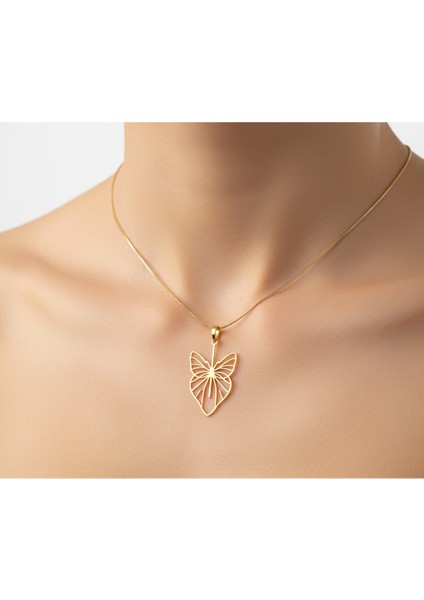 14 Ayar Altın Kolye Ucu Kelebek GM1648 0.5 gr