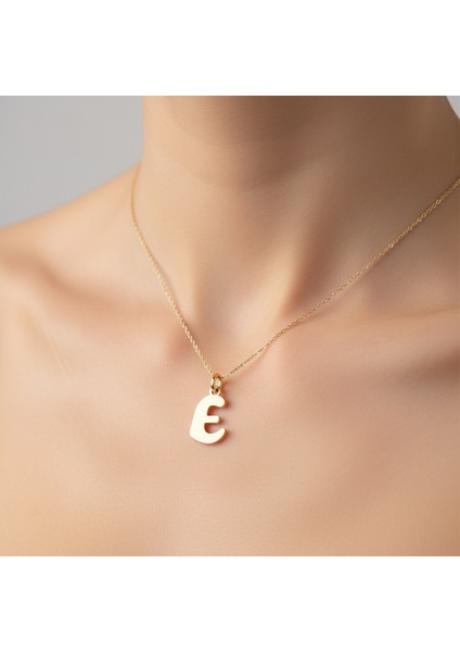 14 ayar altın kolye "E"harfi GM751 1 gr
