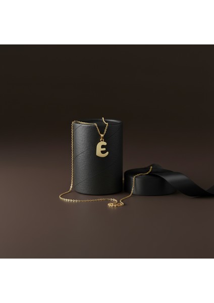 14 ayar altın kolye "E"harfi GM751 1 gr modelleri