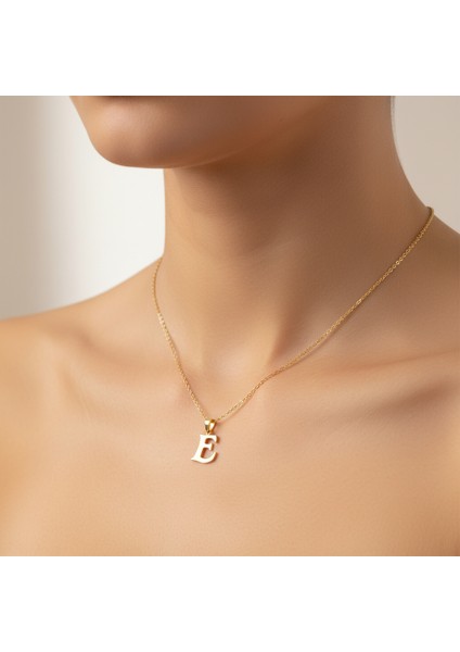 14 Ayar Altın Kolye Ucu Harf E GM2891 0.5 gr