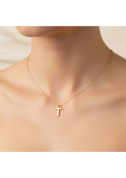 14 ayar altın kolye "T"harfi GM613 1 gr