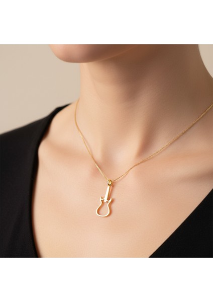 14 Ayar Altın Kolye Ucu gitar GM165 1 gr