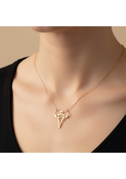 14 Ayar Altın Kolye Ucu Boğa GM782 0.5 gr