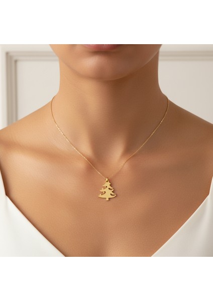 14 Ayar Altın Kolye Ucu yılbaşı Ağacı ya Noel Ağacı GM485 1 gr