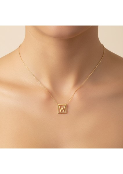 Tabitela 8 Ayar Altın Kolye Ucu "w"harfi GM621 0.5 gr