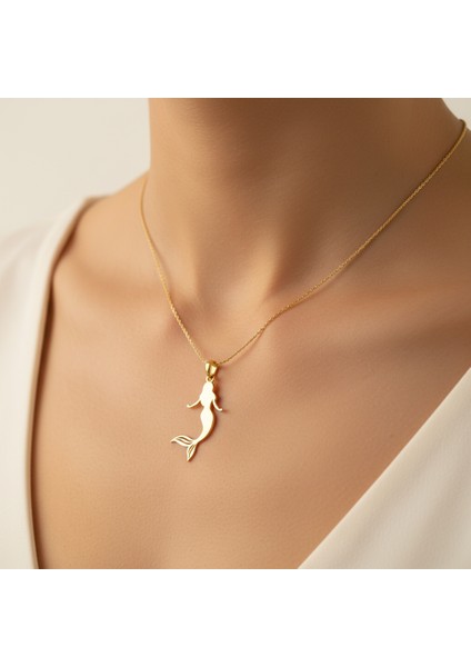14 Ayar Altın Kolye Ucu Deniz Kızı GM489 1 gr