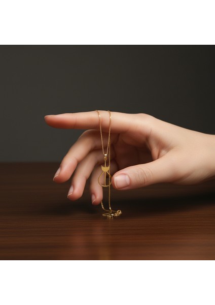 8 Ayar Altın Kolye Ucu Kedi GM1654 1 gr fiyatları