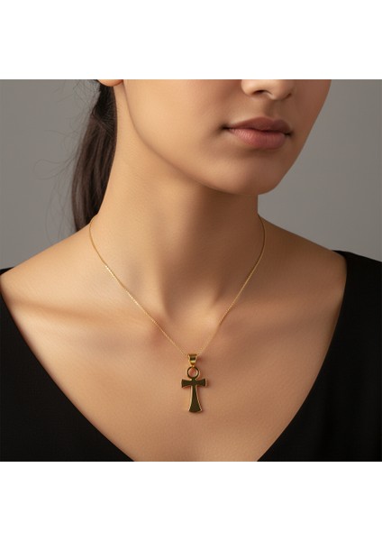 14 Ayar Altın Kolye Ucu Mısır Ankh GM1434 1 gr
