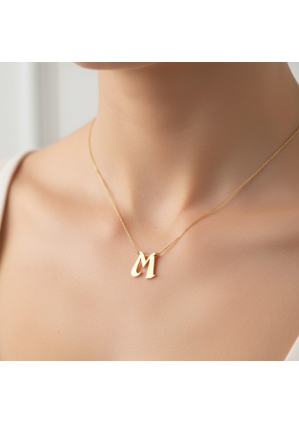 8 Ayar Altın Kolye Ucu Harf M GM3003 1 gr