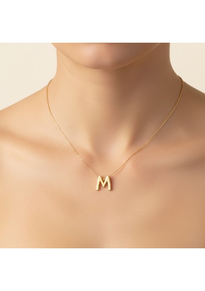 8 Ayar Altın Kolye Ucu Harf M GM2988 1 gr
