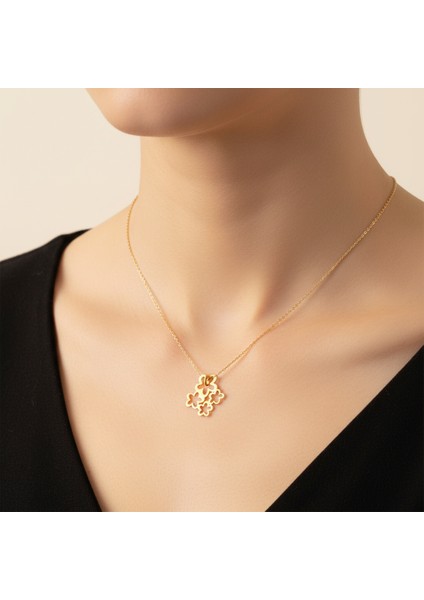 14 Ayar Altın Kolye Ucu çiçek GM389 1 gr