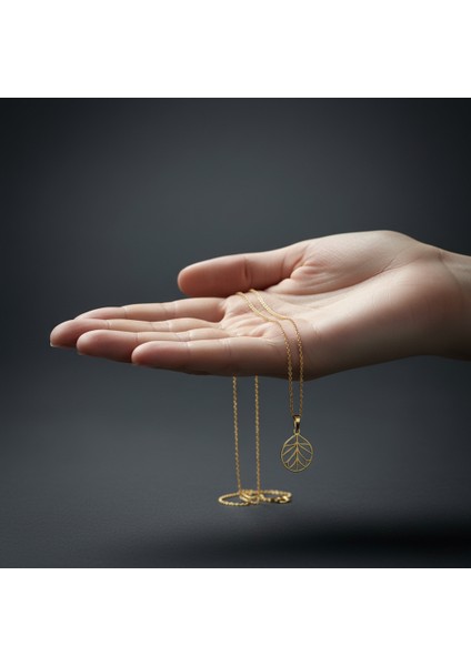 14 Ayar Altın Kolye Ucu Yaprak GM2277 1 gr fiyatları