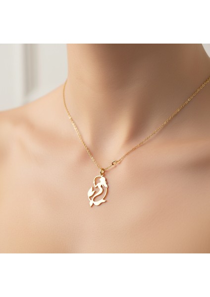 14 Ayar Altın Kolye Ucu Deniz Kızı GM494 1 gr