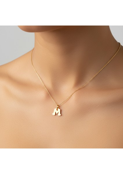 8 Ayar Altın Kolye Ucu Harf M GM3006 0.5 gr