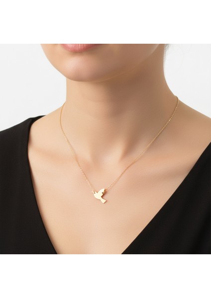 14 Ayar Altın Kolye Ucu kuş GM235 1 gr