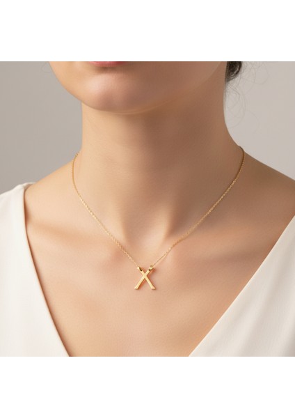 14 Ayar Altın Kolye Ucu "X"harfi GM701 1 gr