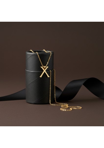 14 Ayar Altın Kolye Ucu "X"harfi GM701 1 gr modelleri