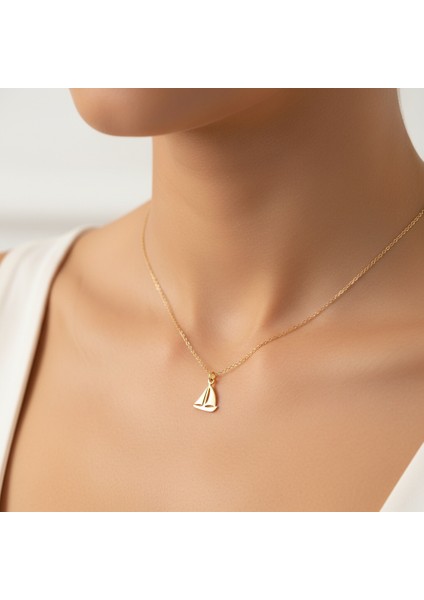 14 ayar altın kolye tekne GM383 1 gr