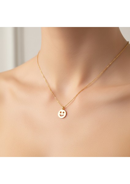 14 Ayar Altın Kolye Ucu gülen yüz GM130 1 gr