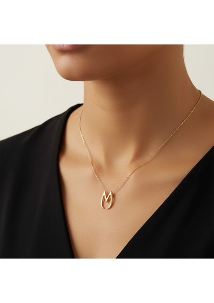 8 Ayar Altın Kolye Ucu Harf M GM2989 1 gr