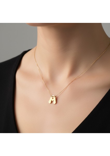 14 Ayar Altın Kolye Ucu Harf M GM2993 0.5 gr