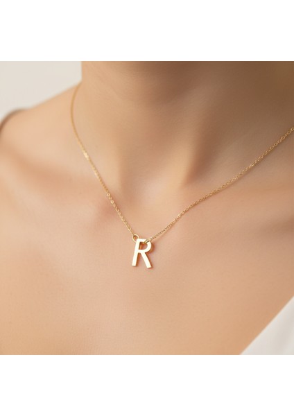 14 Ayar Altın Kolye Ucu "R"harfi GM732 1 gr
